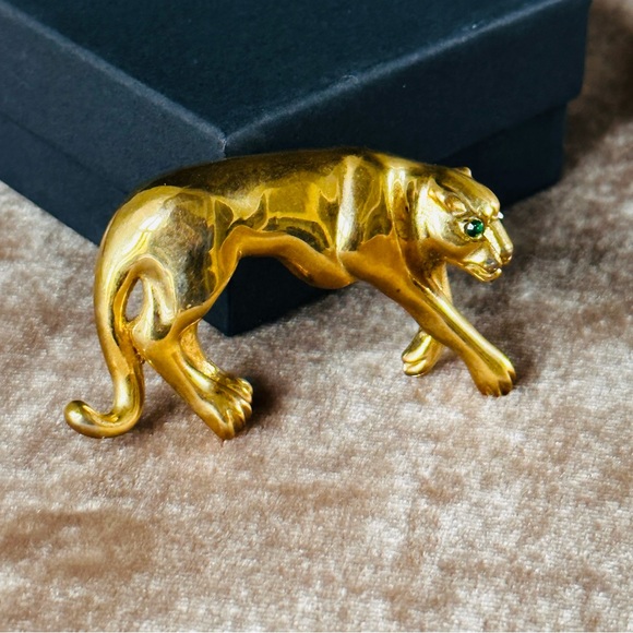 GIVENCHY Panther Gold brooch pin vintage lioness designer lion - Picture 5 of 8